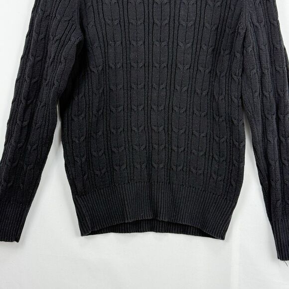 St John's Bay Women's Long Sleeve Cable Knit Sweater Size Small Black - Picture 6 of 16
